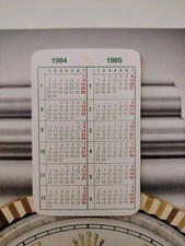 CALENDARIO ROLEX  1984-1985