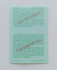 ROLEX Warranty Translation